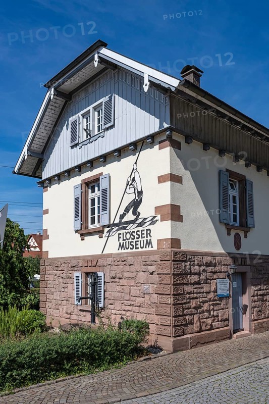 The raft museum, transport museum in the former railway keeper's cottage in the old town of Gengenbach, Ortenaukreis, Baden-Württemberg, Germany, Europe