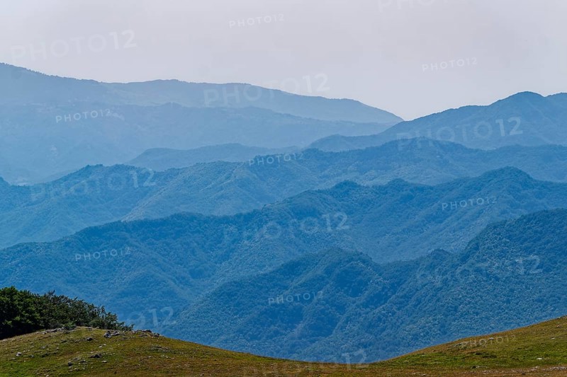 Mountain landscape in the Umbrian-Marche Apennines around Monte Vettore and the Monti Sibillini National Park. Arquata del Tronto, Ascoli Piceno, Marche, Italy, Southern Europe, Europe