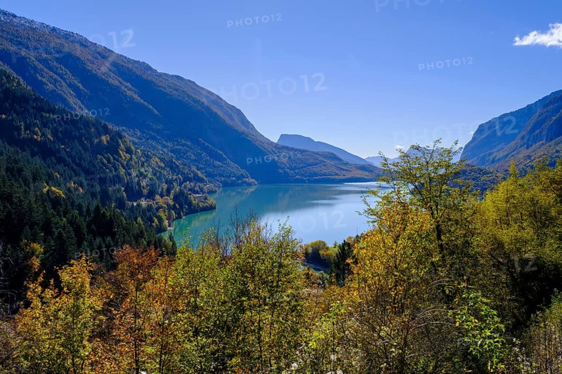 Molveno Lake, Lago di Molveno, Trentino, Italy, Europe