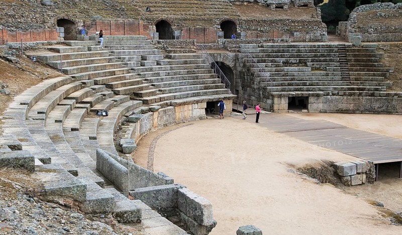 Gladiatorial arena of Circa Romano hippodrome, Merida, Extremadura, Spain, Europe