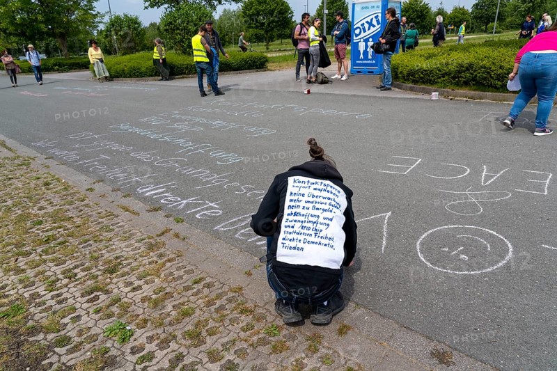 Demonstration against the restrictions in the Corona crisis, anti-vaccination, protest against compulsory masks and other rules, a group, Not without us, Essen, Essen, North Rhine-Westphalia, Germany, Europe