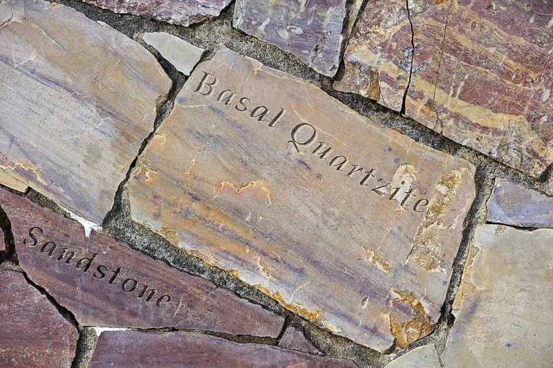 Basal quartzite and Torridonian sandstone rock fragments, parts of the Knockan Puzzle at the Knockan Crag National Nature Reserve, Highlands, Scotland, United Kingdom, Europe