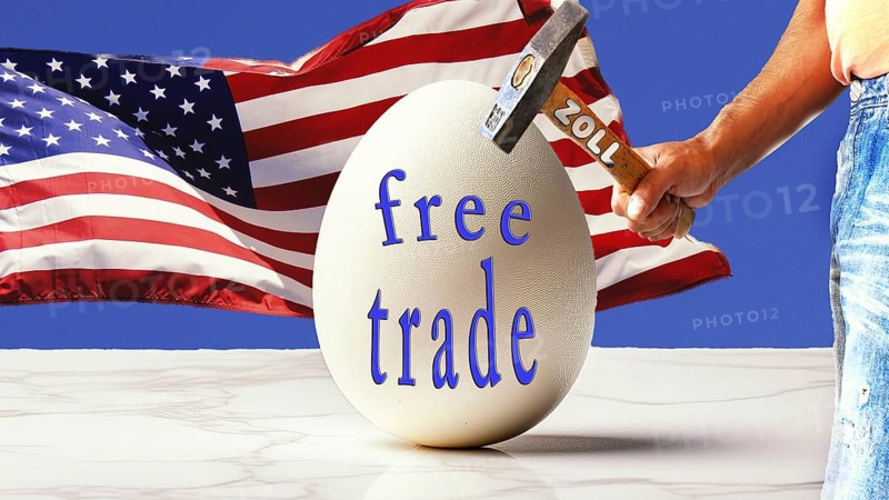 Symbolic image, free trade, USA, Donald Trump, threat of tariffs, multilateral negotiation, EU European Union, China, economic areas, capitalism, communism, treaties, agreements, nation states, treaties, international law, opponent, protectionism, liberalism, libertarian attitude, Asia