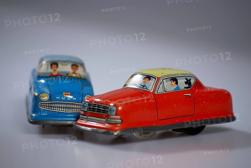 Road traffic, automobile, collision, depicted with tin model cars, Hamburg, Hamburg, Federal Republic of Germany