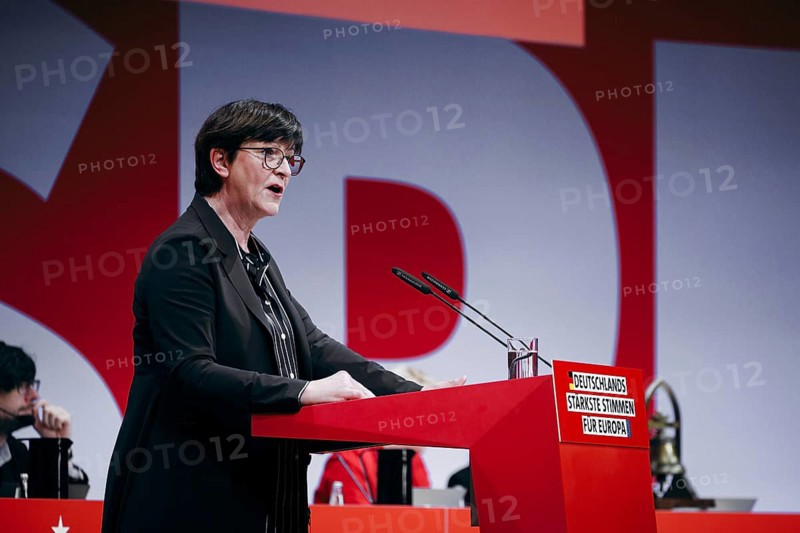 Saskia Esken, Federal Chairwoman of the SPD, recorded at the European Delegates' Conference of the German Social Democratic Party in Berlin, 28 January 2024