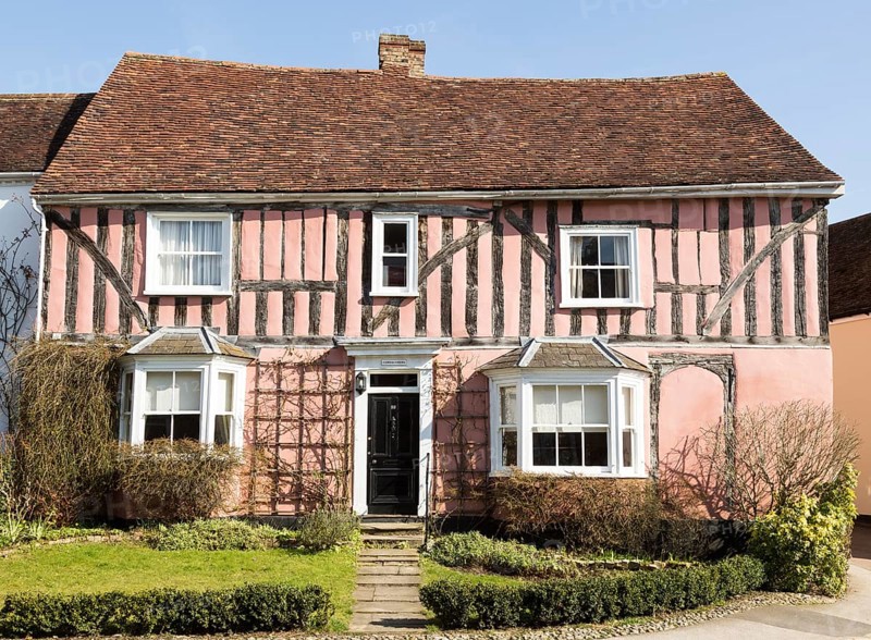 Historic half-timbered building house called Cordwainers, Lavenham, Suffolk, England, UK