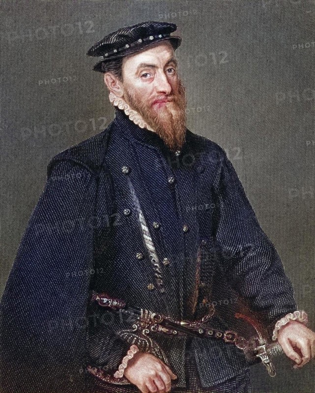 Sir Thomas Gresham 1518/19-1579, English merchant, financier and founder of the Royal Exchange. From the book Lodges British Portraits, published in 1823, Historic, digitally restored reproduction from a 19th century original, Record date not stated