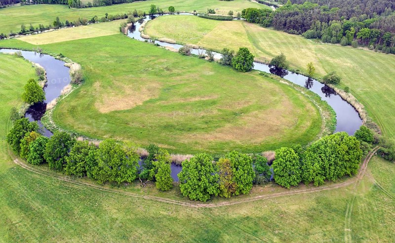 Aerial photo, natural course of the Spree, Mönchwinkel, 16 05 2023
