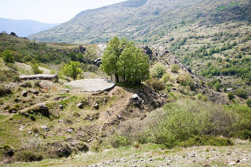 Landscape of the River Rio Poqueira gorge valley, High Alpujarras, Sierra Nevada, Granada Province, Spain, Europe