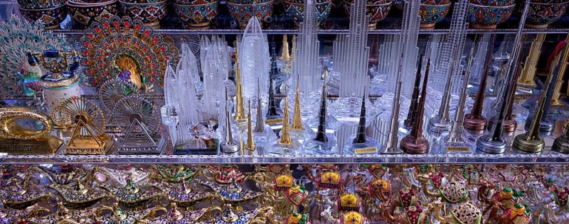 Souvenirs, Souvenirs, Camels, Burj Khalifa, Magic Lamp, Grand Souq-Bur, Market, Dubai, United Arab Emirates, VAR, Asia
