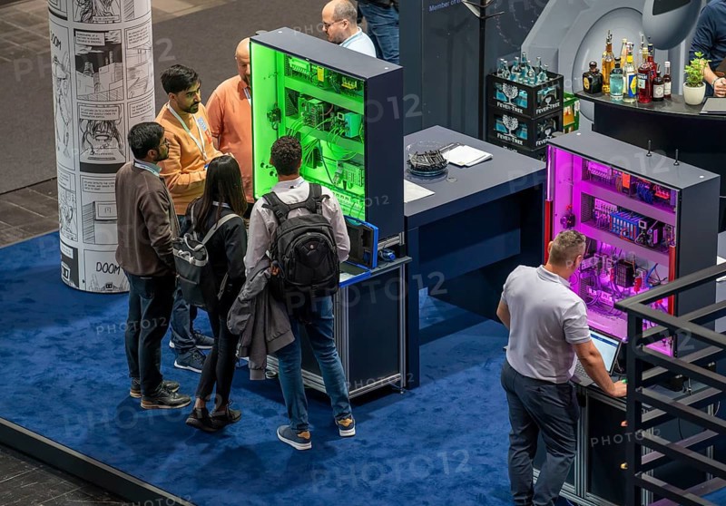 First day at the Hannover Messe 2022, industrial trade fair, after a 2-year corona break, exhibition hall, Lower Saxony, Germany, Europe