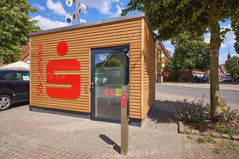 Self-service box at Sparkasse Westmünsterland on Haltener Strasse in the Hausdülmen district, Dülmen, Münsterland, Coesfeld district, North Rhine-Westphalia, Germany, Europe