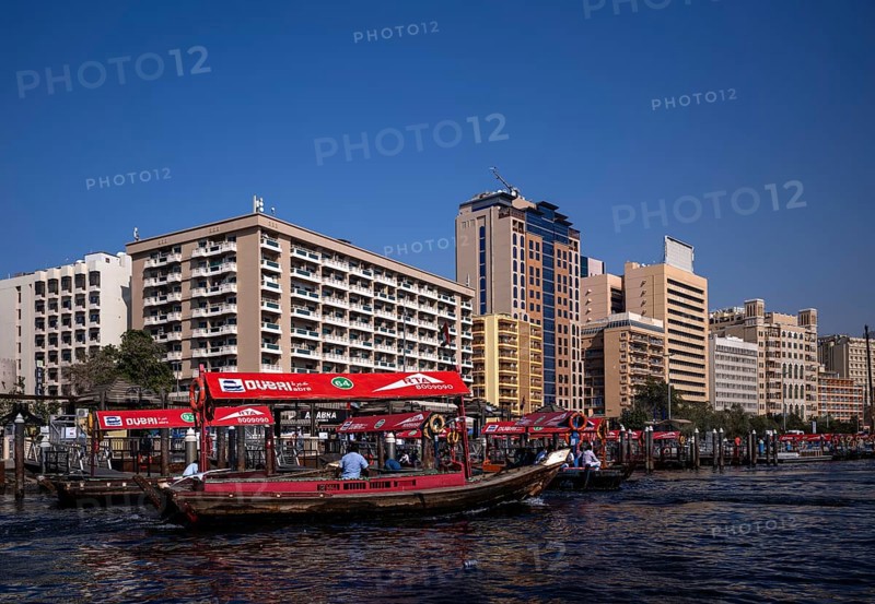 Abra water taxi, passenger transport, Dubai Creek, RTA, transport, Deira, Dubai, United Arab Emirates, VAR, Asia