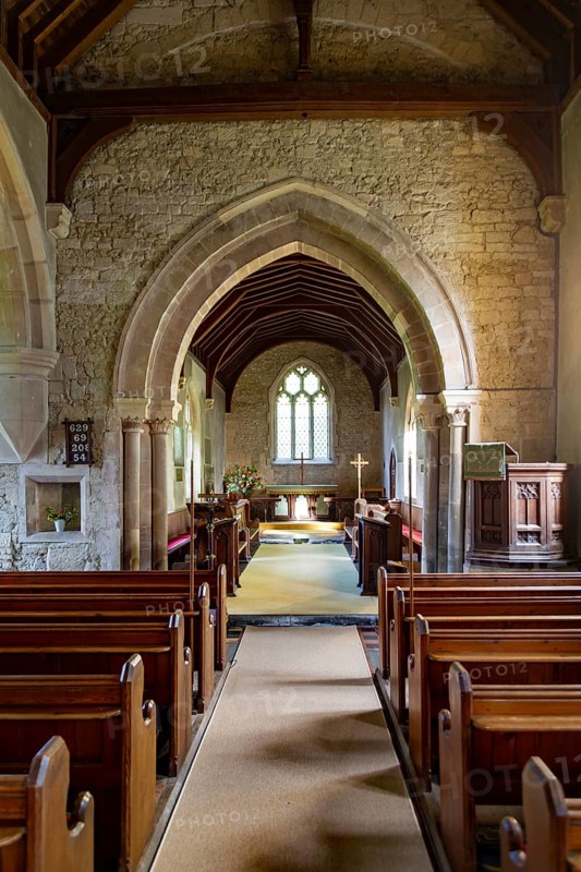 Interior village parish church of the Holy Cross, Wilcot, Pewsey, Wiltshire, England, UK