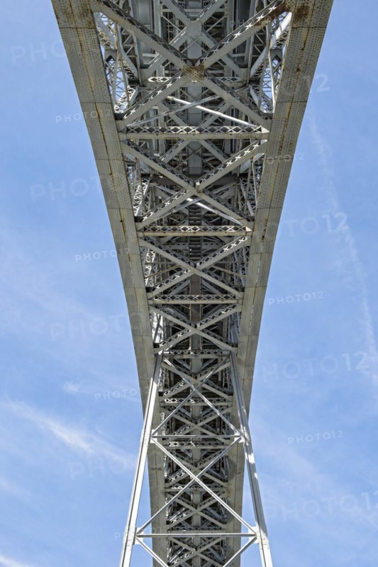 Dom Luís I Bridge as seen from beneath, Porto, Portugal, Europe