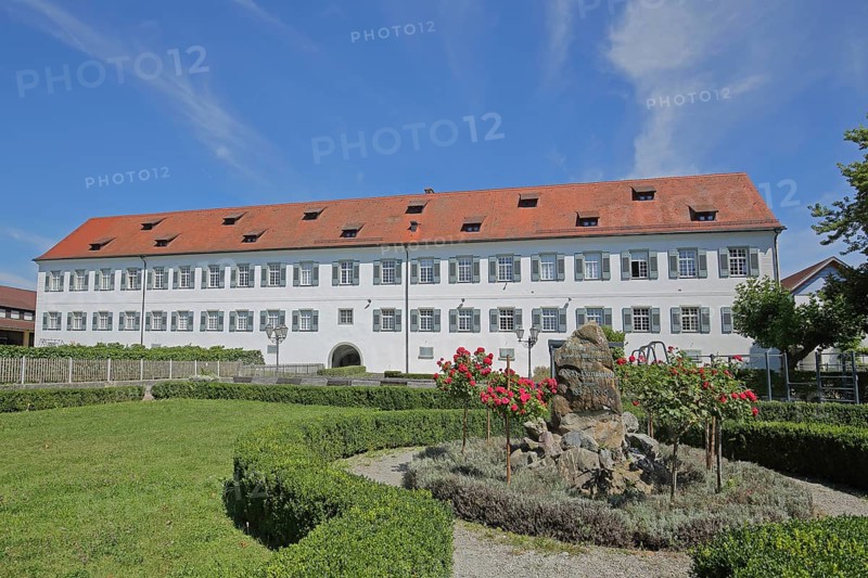 Town hall and memorial to Heinrich Hansjakob, memorial stone, Hagnau, Obersee, Lake Constance, Lake Constance region, Baden-Württemberg, Germany, Europe