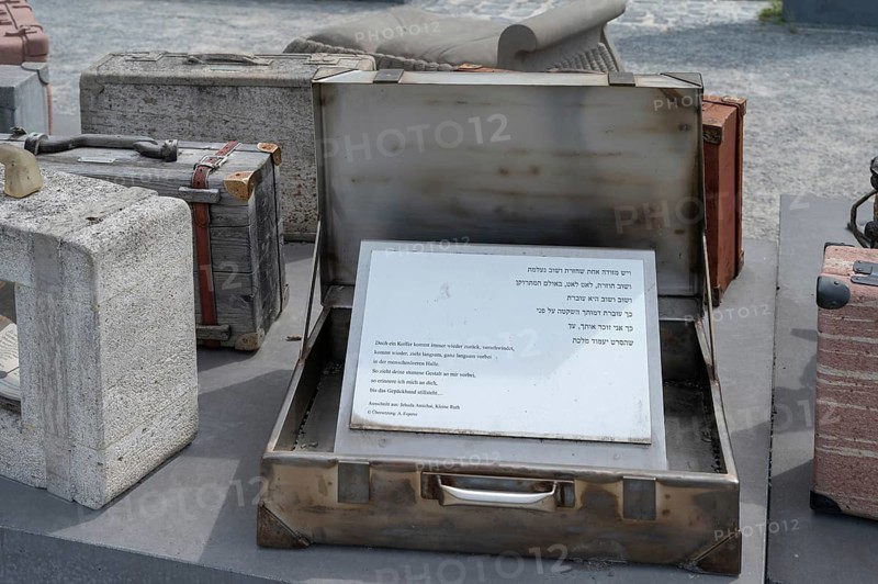 Detail of the memorial for deported Jews during the Nazi era at the DenkOrt Deportationen, 1941 to 1944, Bahnhofsplatz, Würzburg, Lower Franconia, Bavaria, Germanybd