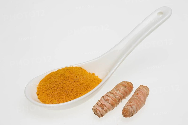 Turmeric (Curcuma longa) or curcume, yellow ginger, saffron root, turmeric, plant species of the ginger family, medicinal plant, dye plant and spice