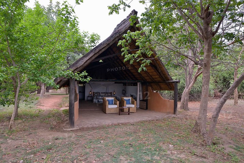 Chalet of the Nkwali Lodge, Mfuwe, South Luangwa National Park, Zambia, Africa