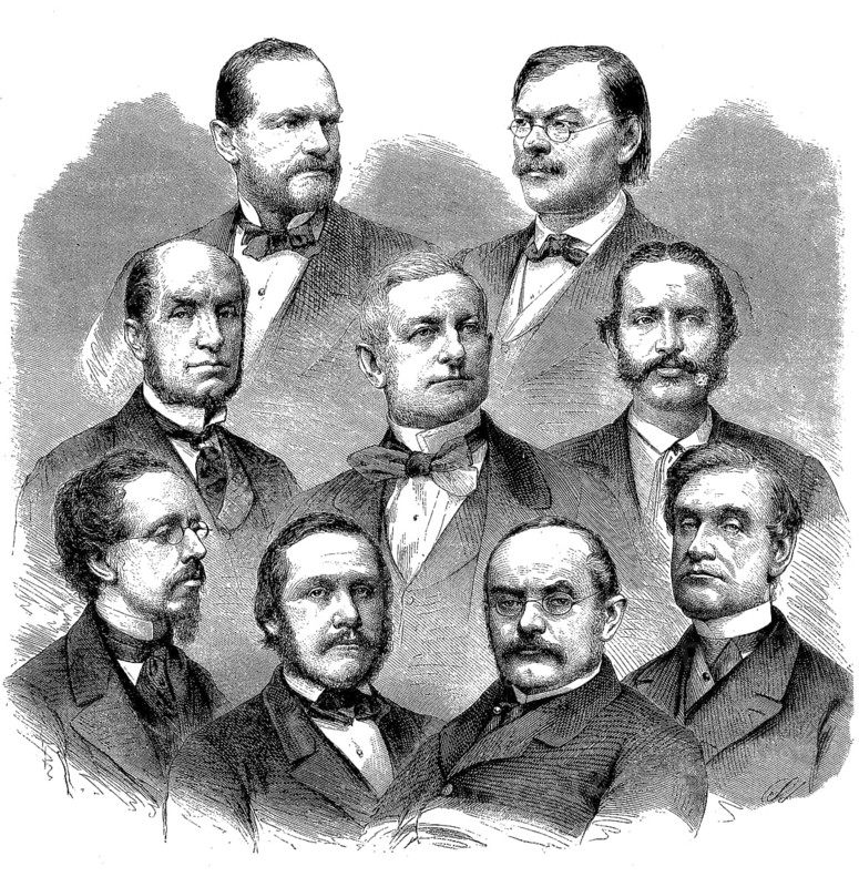 The new government of Cisleithania in 1869, the northern and western parts of Austria and Hungary, Historical, digitally restored reproduction of a 19th century original, exact original date unknown