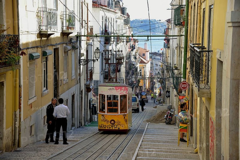 Elevador da Bica funicular, Bica, Lisbon, Portugal, Europe
