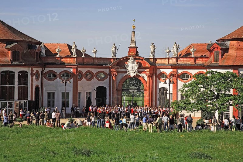 Seehof Castle, Memmelsdorfer Tor, summer residence of the Bamberg prince bishops, Memmelsdorf, Bamberg district, Upper Franconia, Bavaria, Germany, Europe