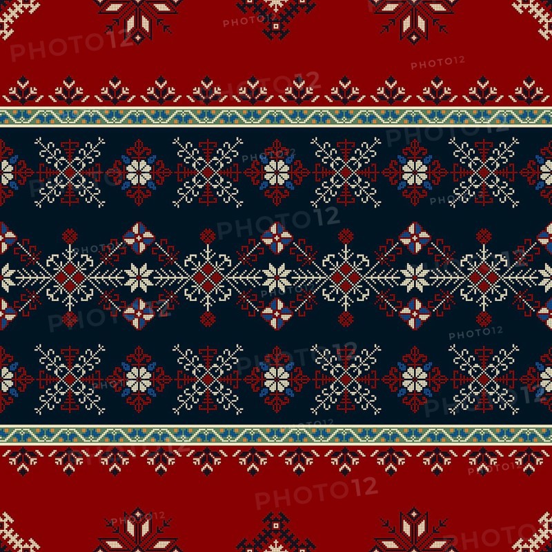 Traditional Latvian embroidery seamless pattern, vector illustration