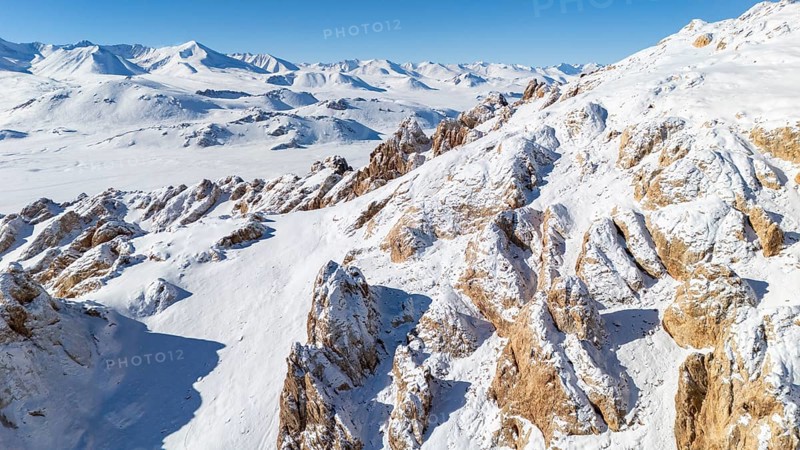 Winter landscape of the Pamir Plateau, Jarty Gumbez, Gorno-Badakhshan Province, Tajikistan, Central Asia, Asia