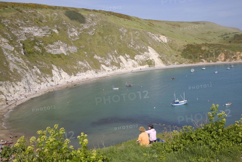 Lulworth Cove on the Jurassic Coast, Dorset, England, United Kingdom, Europe