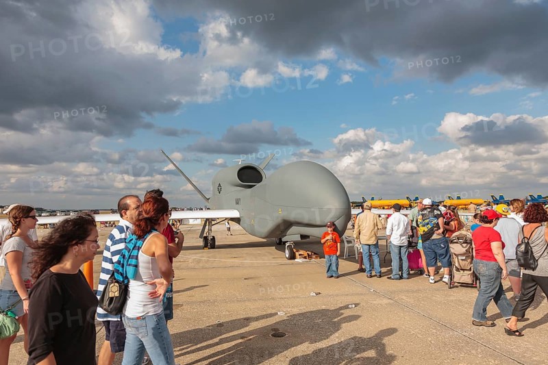 Northrop Grumman RQ-4 Global Hawk Unmanned Aerial Vehicle (UAV) drone at air show at NAS Jacksonville, Florida, USA, North America
