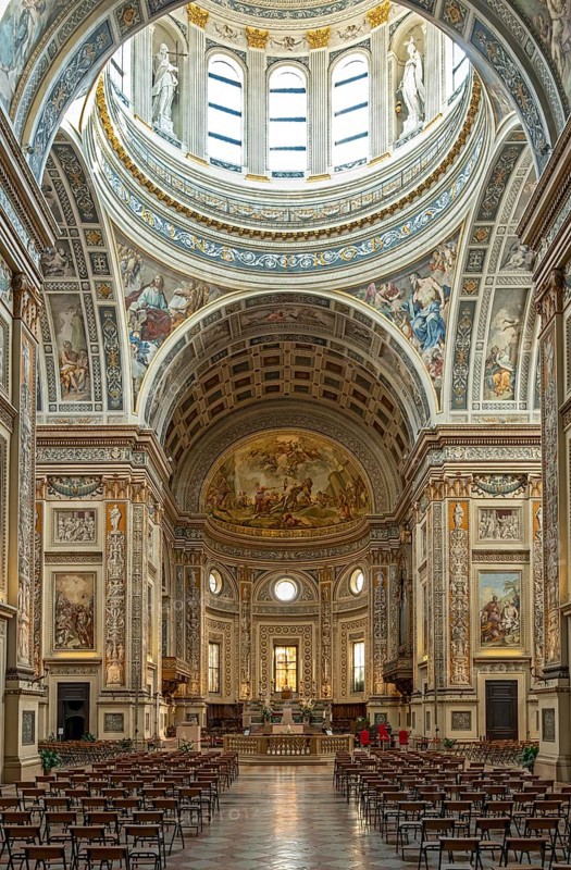 Interior of Basilica of Sant'Andrea, Mantua, Mantova, Italy, Europe