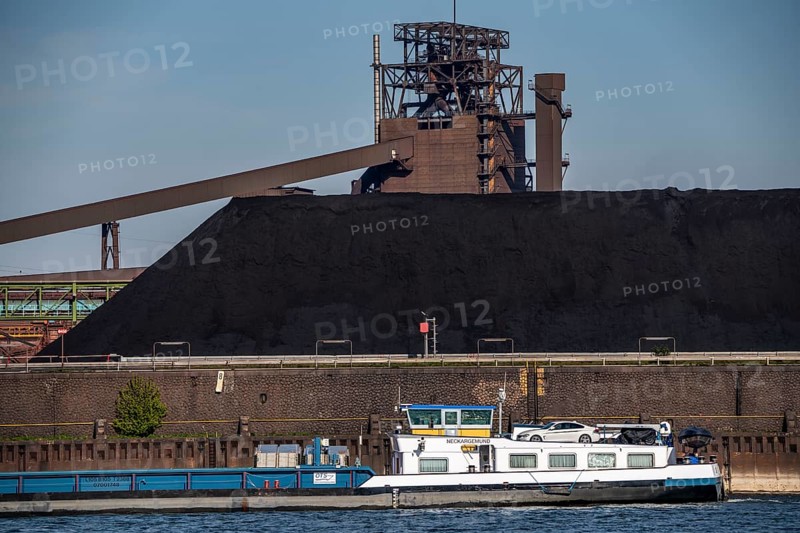 ThyssenKrupp steelworks in Duisburg-Marxloh, blast furnace Schwelgern 1, coal store of the Schwelgern coking plant, Duisburg, North Rhine-Westphalia, Germany, Europe