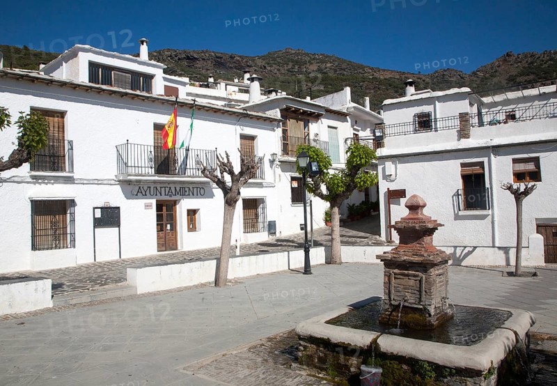 Houses in the village of Bubion, High Alpujarras, Sierra Nevada, Granada province, Spain, Europe