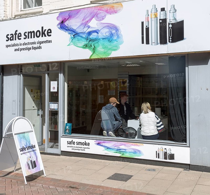 Safe Smoke specialist shop for electronic cigarettes tobacconist, High Street Ipswich, Suffolk, England, UK