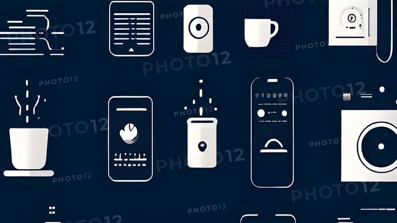 Abstract illustration wallpaper symbolizing the essence of mobile working, AI generated