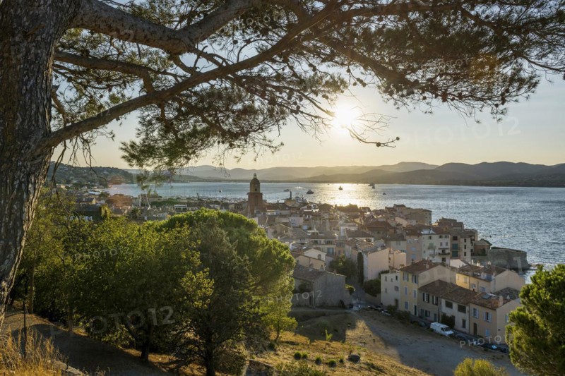 Panorama, Sunset, St. Tropez, Département Var, Cote d'Azur, Provence-Alpes-Côte d'Azur, South of France, France, Europe