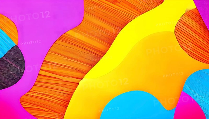 Vibrant patchwork of abstract shapes with pencil texture details, perfect for a variety of creative projects, AI generated