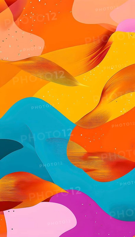 Vibrant patchwork of abstract shapes with pencil texture details, perfect for a variety of creative projects, AI generated