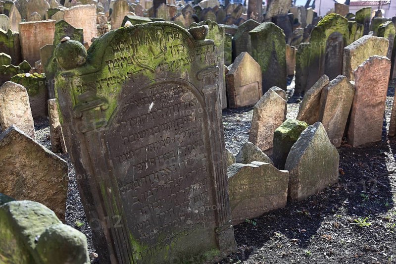 The Old Jewish Cemetery in the Josefov district is one of the most historically significant Jewish cemeteries in Europe. It contains over 12, 000 gravestones and presumably the remains of 100, 000 people, Prague, Czech Republic, Europe