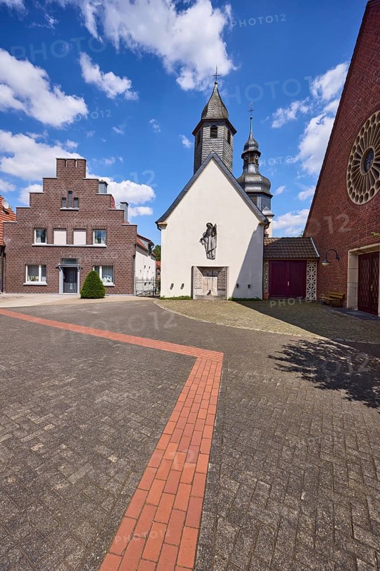 St Mauritius Church in the Hausdülmen district, Dülmen, Münsterland, Coesfeld district, North Rhine-Westphalia, Germany, Europe
