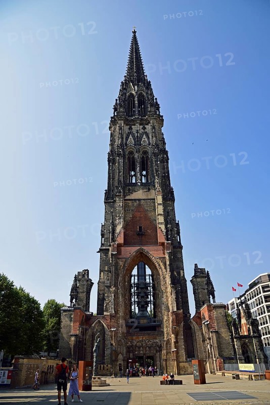 Europe, Germany, Hamburg, Old Town, Tower of St Nikolai, Tower ruins, Memorial, Hamburg, Hamburg, Federal Republic of Germany, Europe