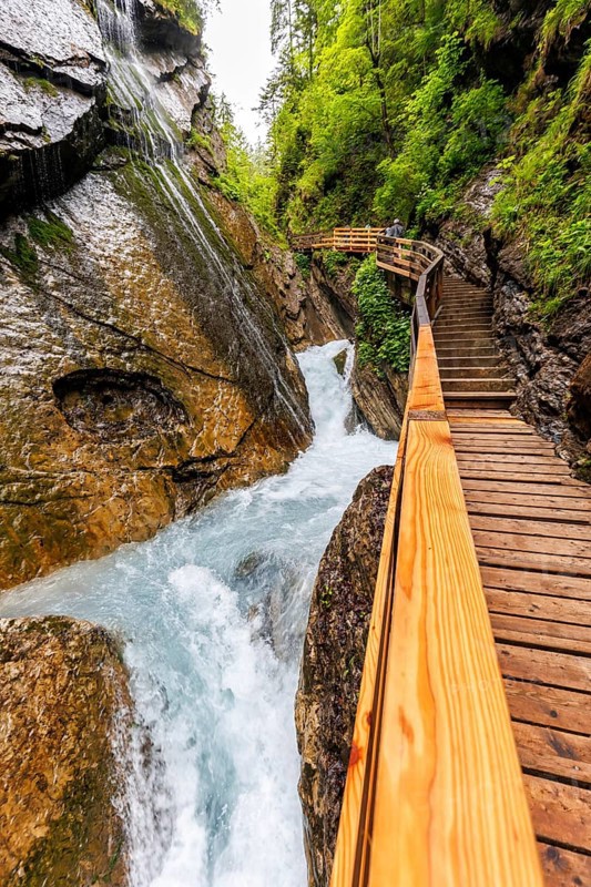 Wimbachklamm gorge in the Bavarian Alps in Ramsau near Berchtesgaden, Germany, Europe