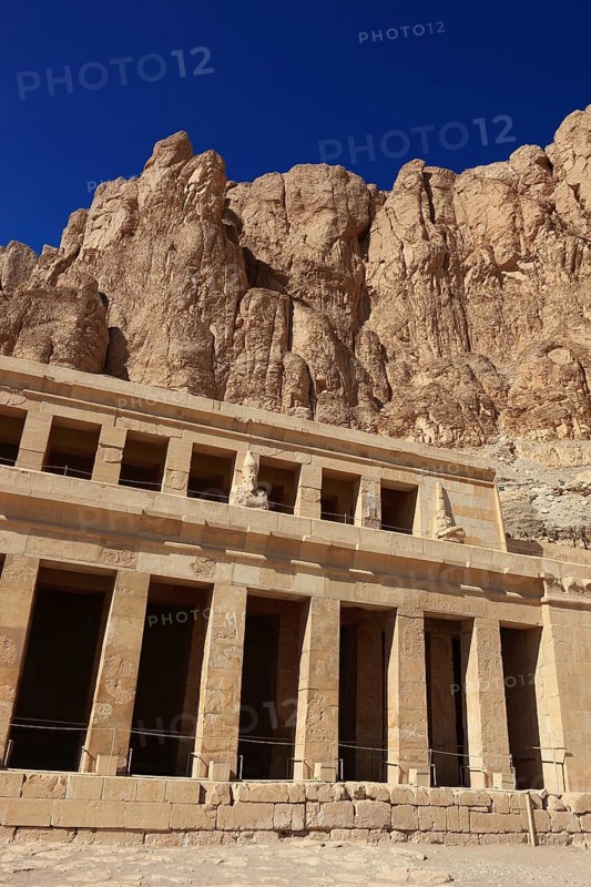 Part of the temple complex, mortuary temple of the first female pharaoh Hatshepsut, Hatshepsut Temple in Deir el-Bahari on the west bank of the Nile in Thebes, Africa, Egypt, Africa