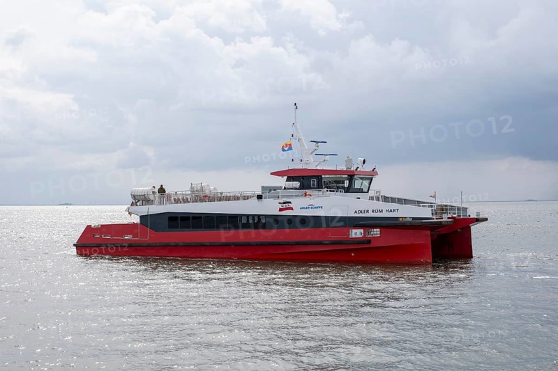 Adler Rüm Hart, catamaran on the North Sea, ferry between Föhr and Amrum, North Sea island, North Frisia, Schleswig-Holstein, Germany, Europe