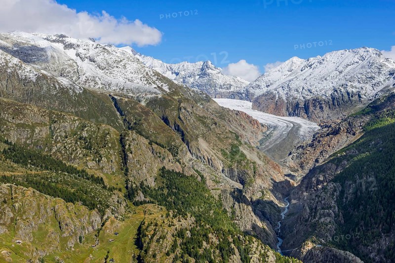 Panorama trail from Belalp to Riederfurka, Aletsch Glacier, Hiking, Hiking, Mountain hiking, Tourism, Valais, Switzerland, Europe
