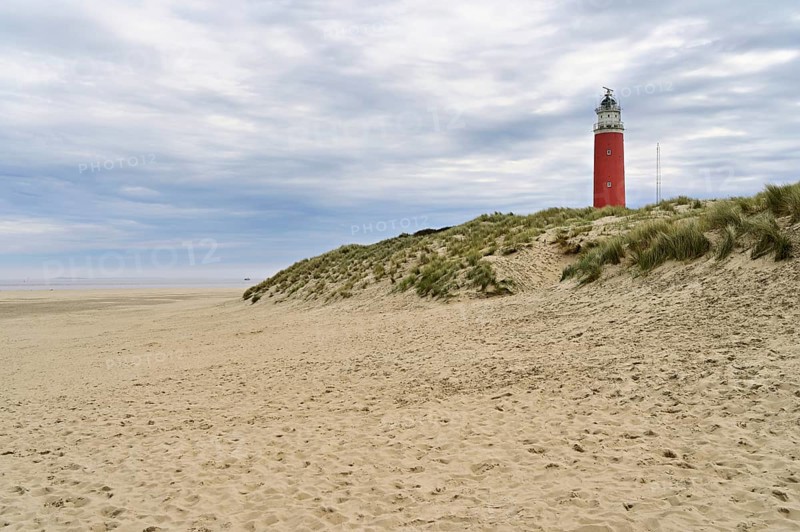 Eierland lighthouse with dunes, De Cocksdorp, Texel, West Frisian Islands, Province of North Holland, Netherlands
