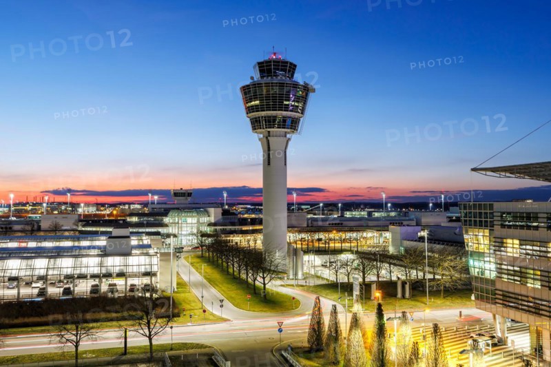 Tower of the airport in Munich, Germany, Europe