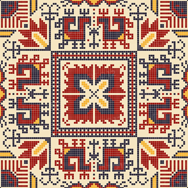 Traditional Bulgarian embroidery vector pattern