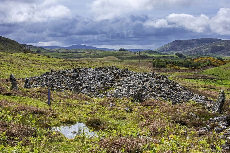 Coille na Borgie, Neolithic chambered cairns in the Strathnaver glen near Bettyhill, Caithness, Scottish Highlands, Scotland, UK