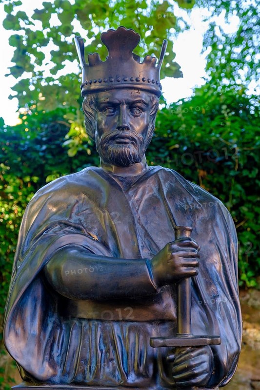 Emperor Henry III, monument at the monastery ruins, Hersfeld Monastery, Luther site, Bad Hersfeld, Hesse, Germany, Europe